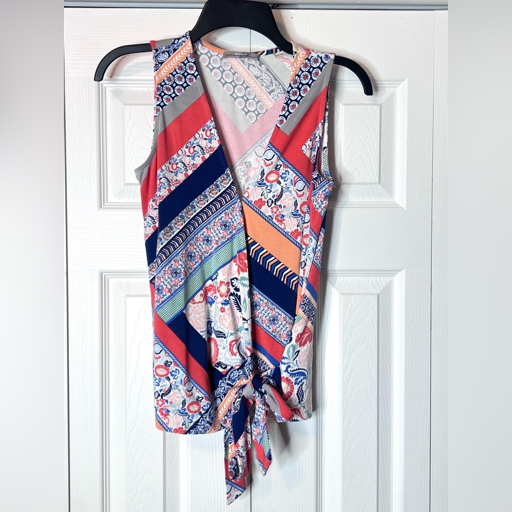Tart side tie Top in Patchwork Print size XS